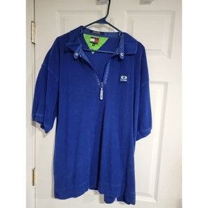 Vintage Tommy Hilfiger Blue Terry Cloth Polo 1/4 Zip